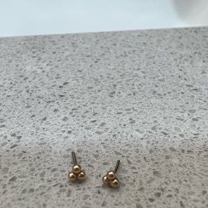 Junipurr threadless tri bead clusters in rose gold